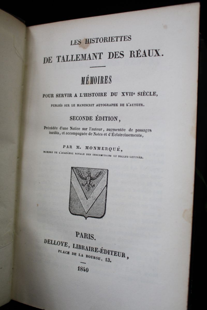 Tallemant Des Reaux Les Historiettes De Tallemant Des R Aux M Moires