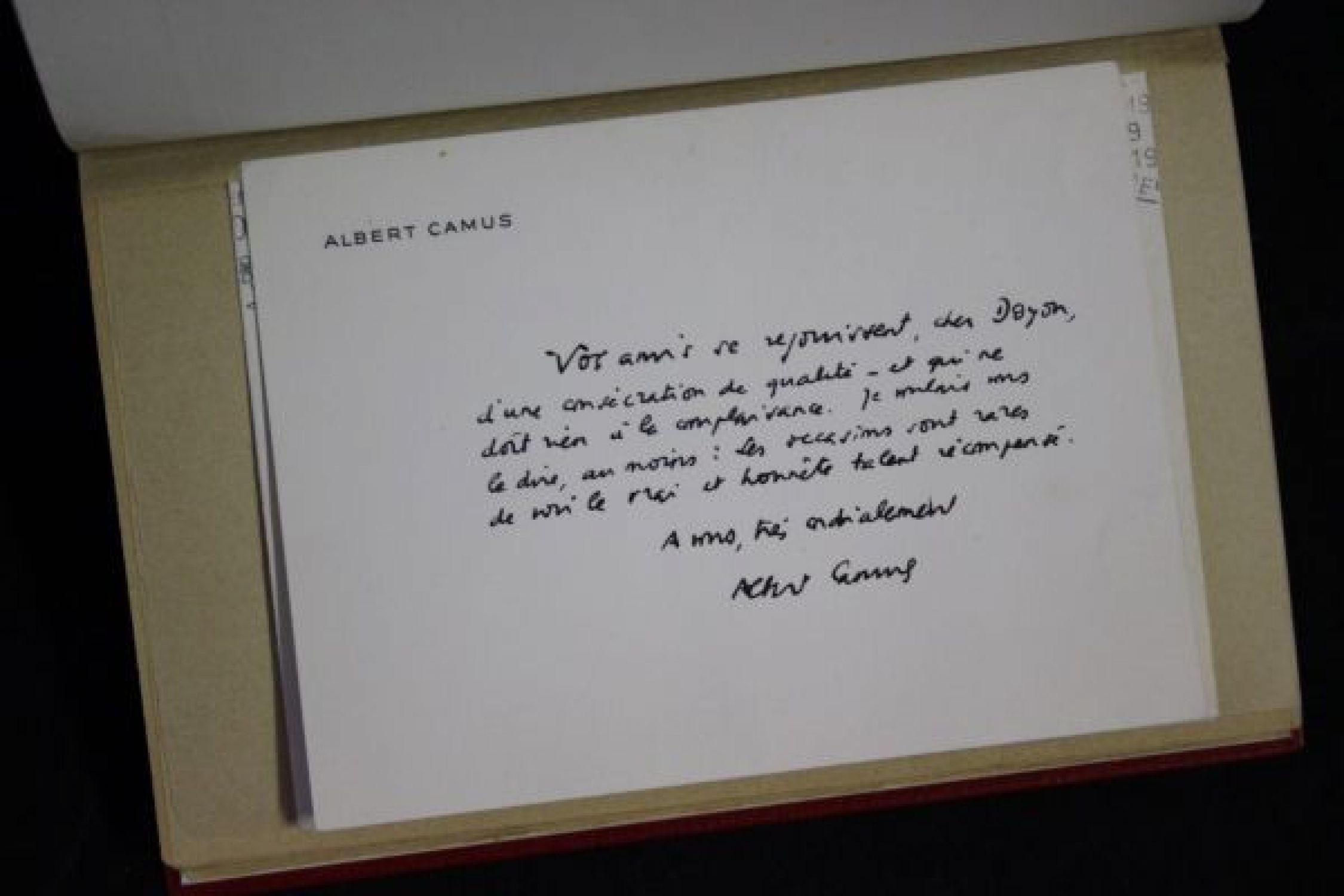 CAMUS L étranger Autographe Edition Originale Edition Originale