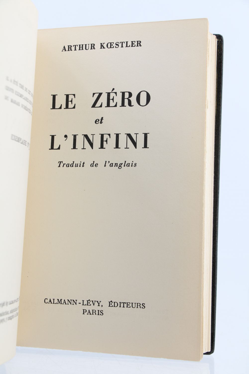 Koestler Le Z Ro Et L Infini First Edition Edition Originale