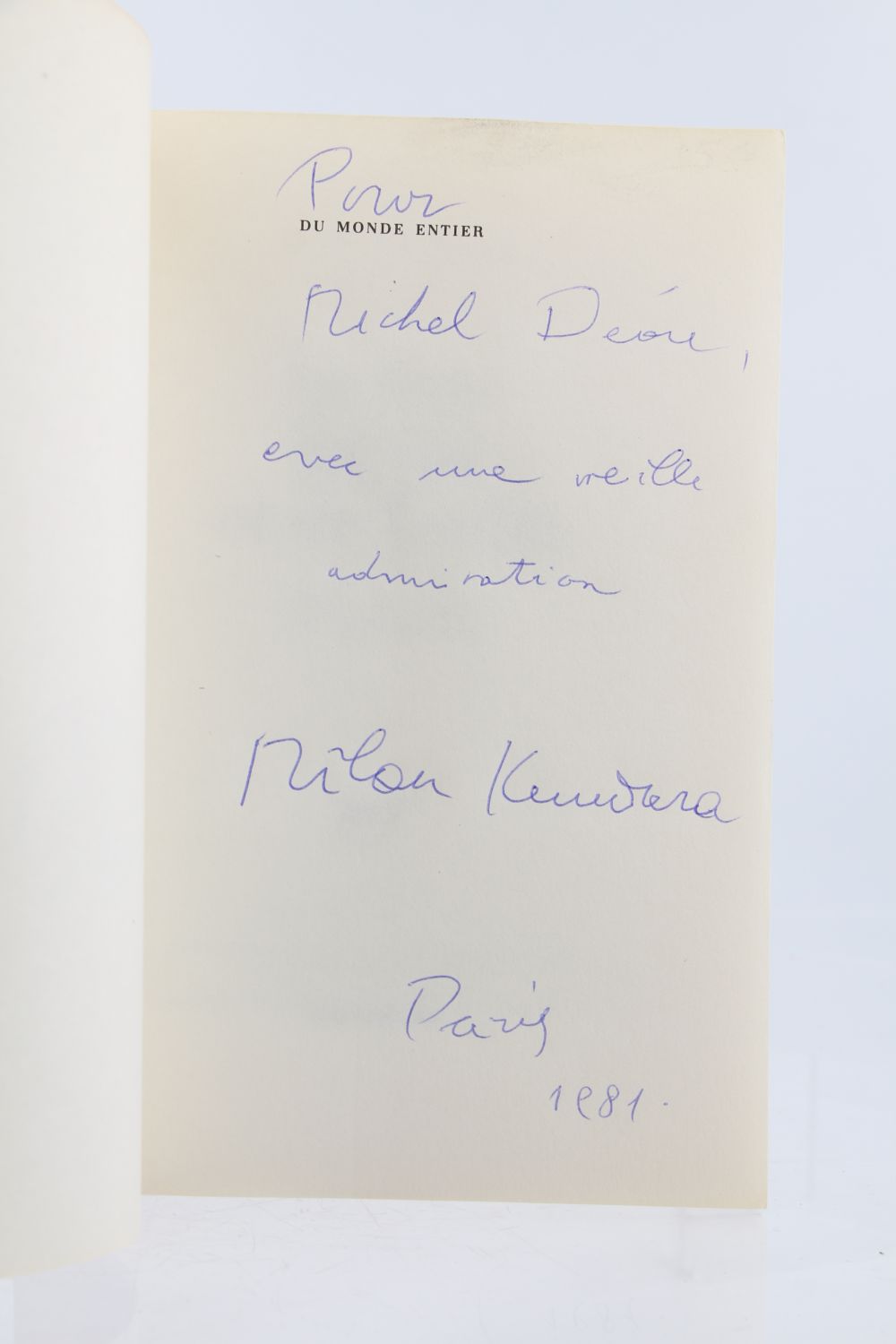 KUNDERA Le Livre Du Rire Et De L Oubli Signed Book First Edition