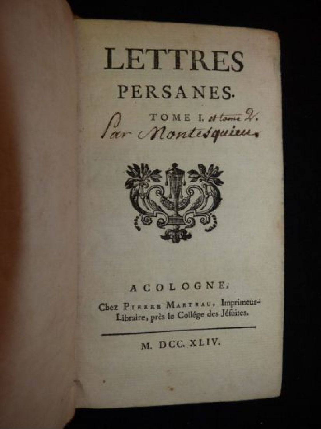 MONTESQUIEU : Lettres Persanes - Edition-Originale.com