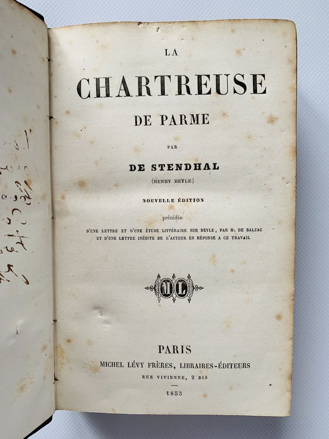 STENDHAL La Chartreuse De Parme Edition Originale Edition