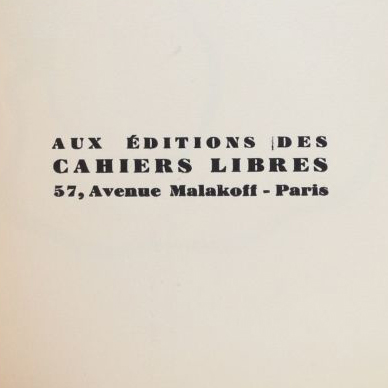 Editions des Cahiers Libres