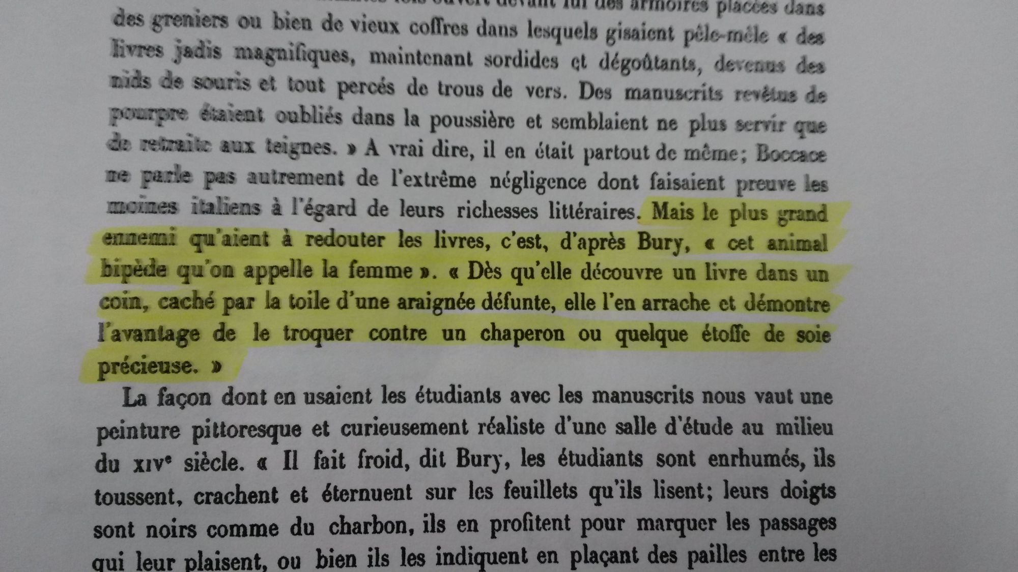 Où l'on voit qu'il ne vaut mieux pas être bibliophile et féministe...