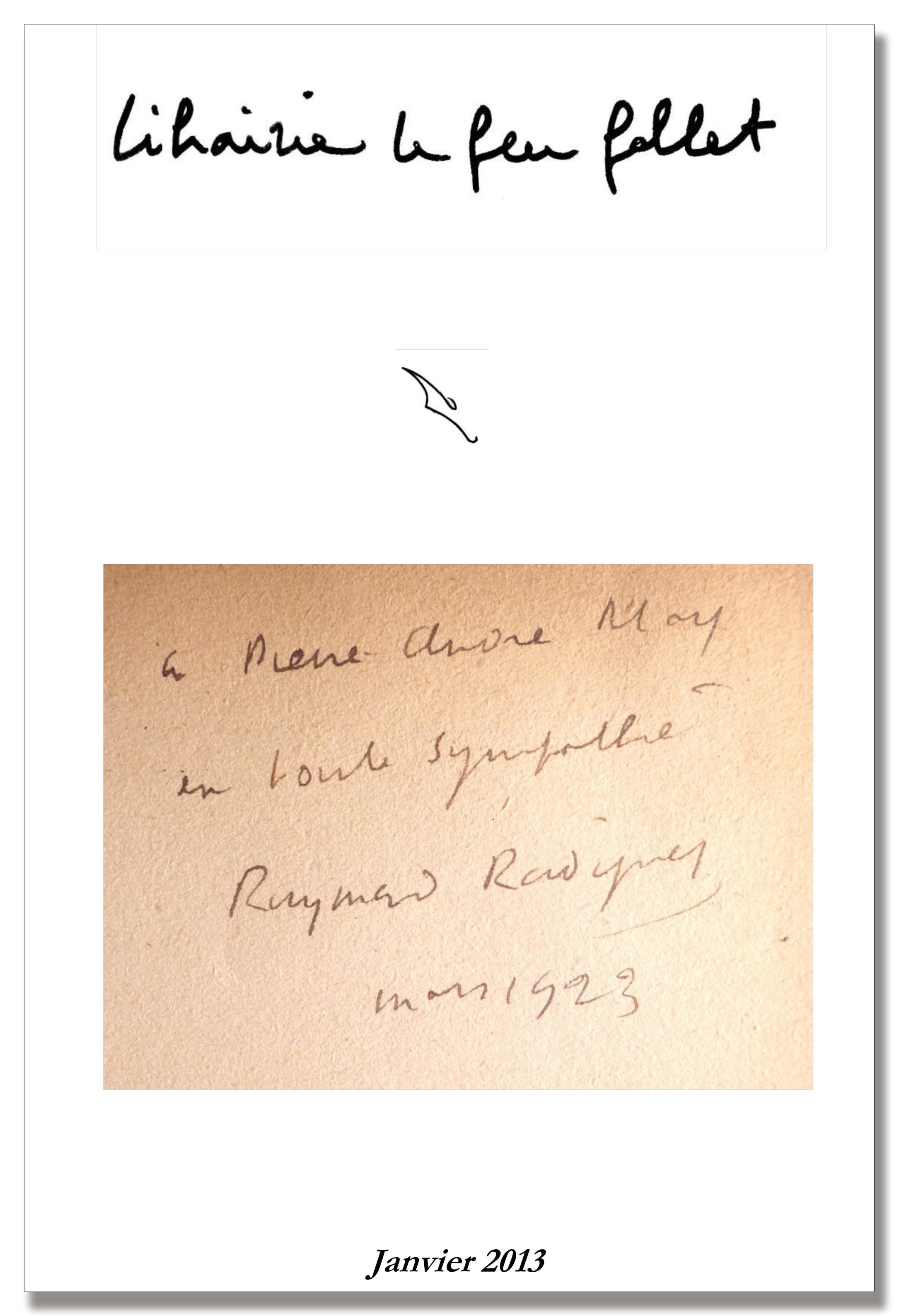 Éditions originales & envois autographes | Janvier 2013