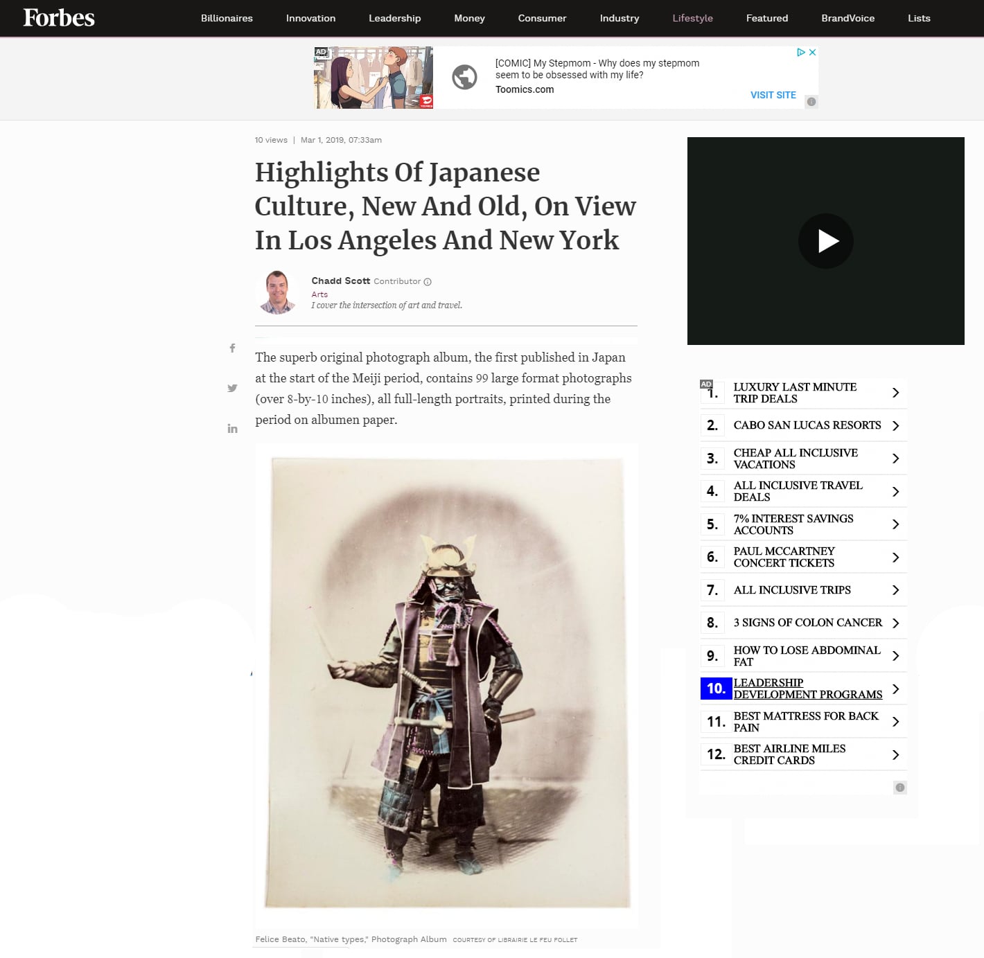 Forbes about Japanese Culture at the New York Book Fair 2019