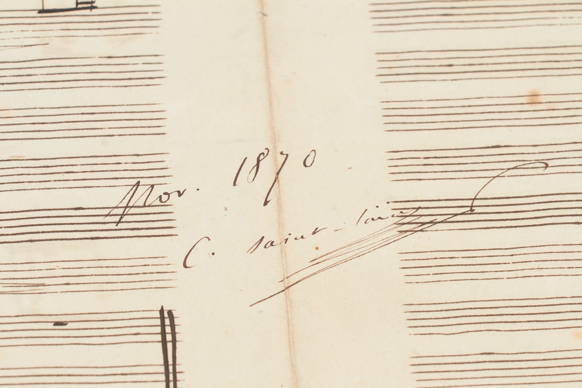 An unpublished musical gift composed by Camille Saint-Saëns