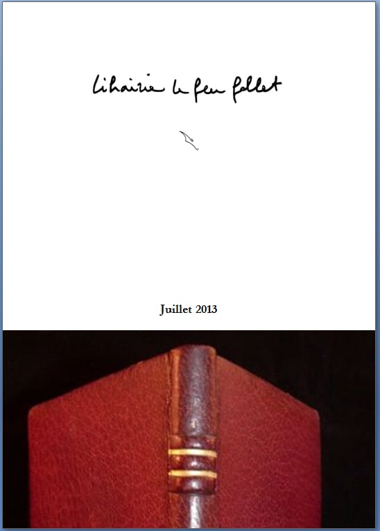 Éditions originales et Envois autographes signés | Catalogue Août 2013