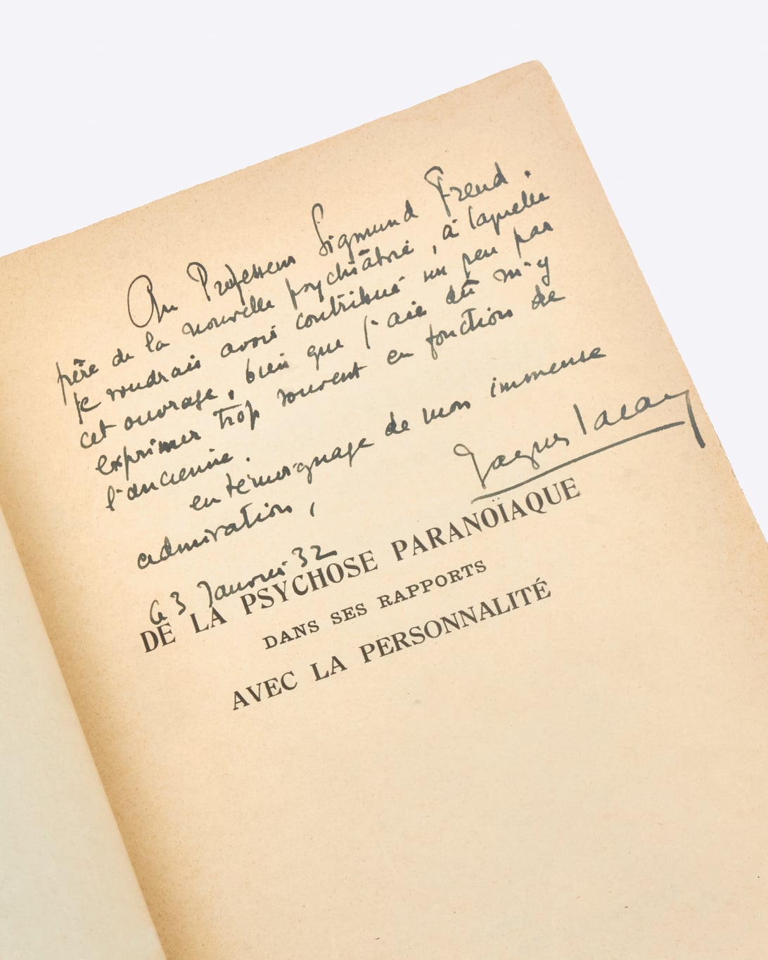 One of the most important and significant bibliophilic items in the history of psycho-analysis