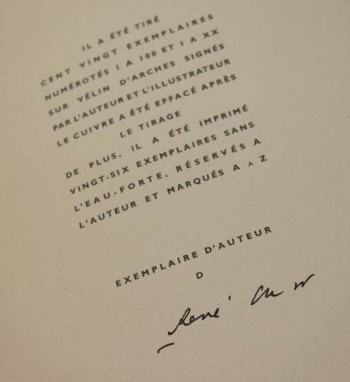 René CHAR • La bibliothèque est en feu • Autographe • 1956