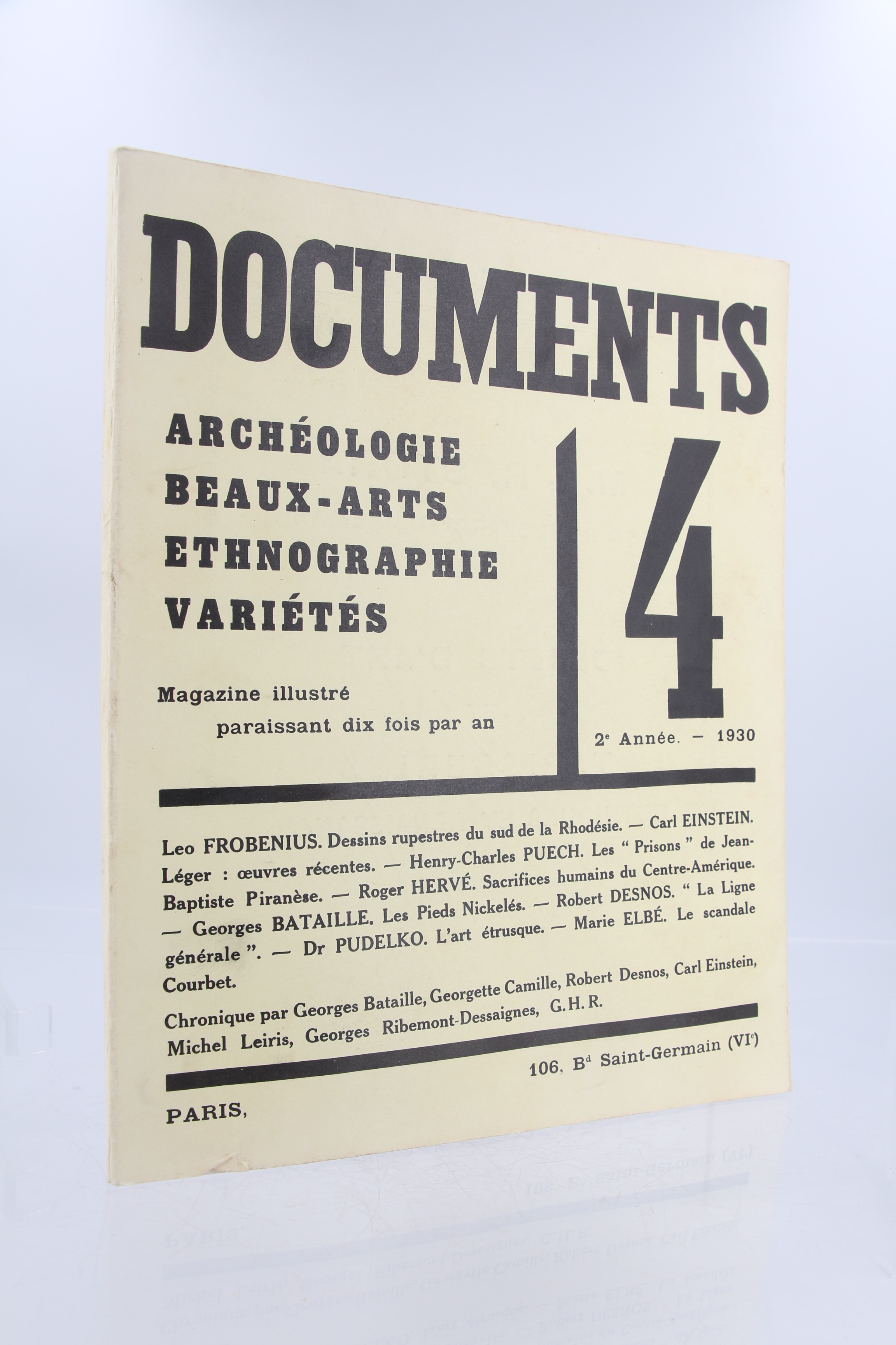 Georges BATAILLE • Documents N°4 de la deuxième année • 1930