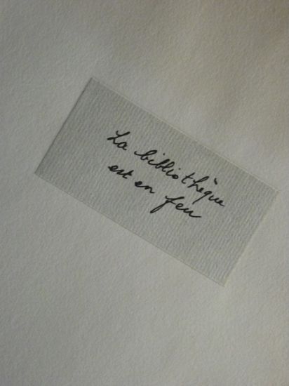 René CHAR • La bibliothèque est en feu • Autographe • 1956