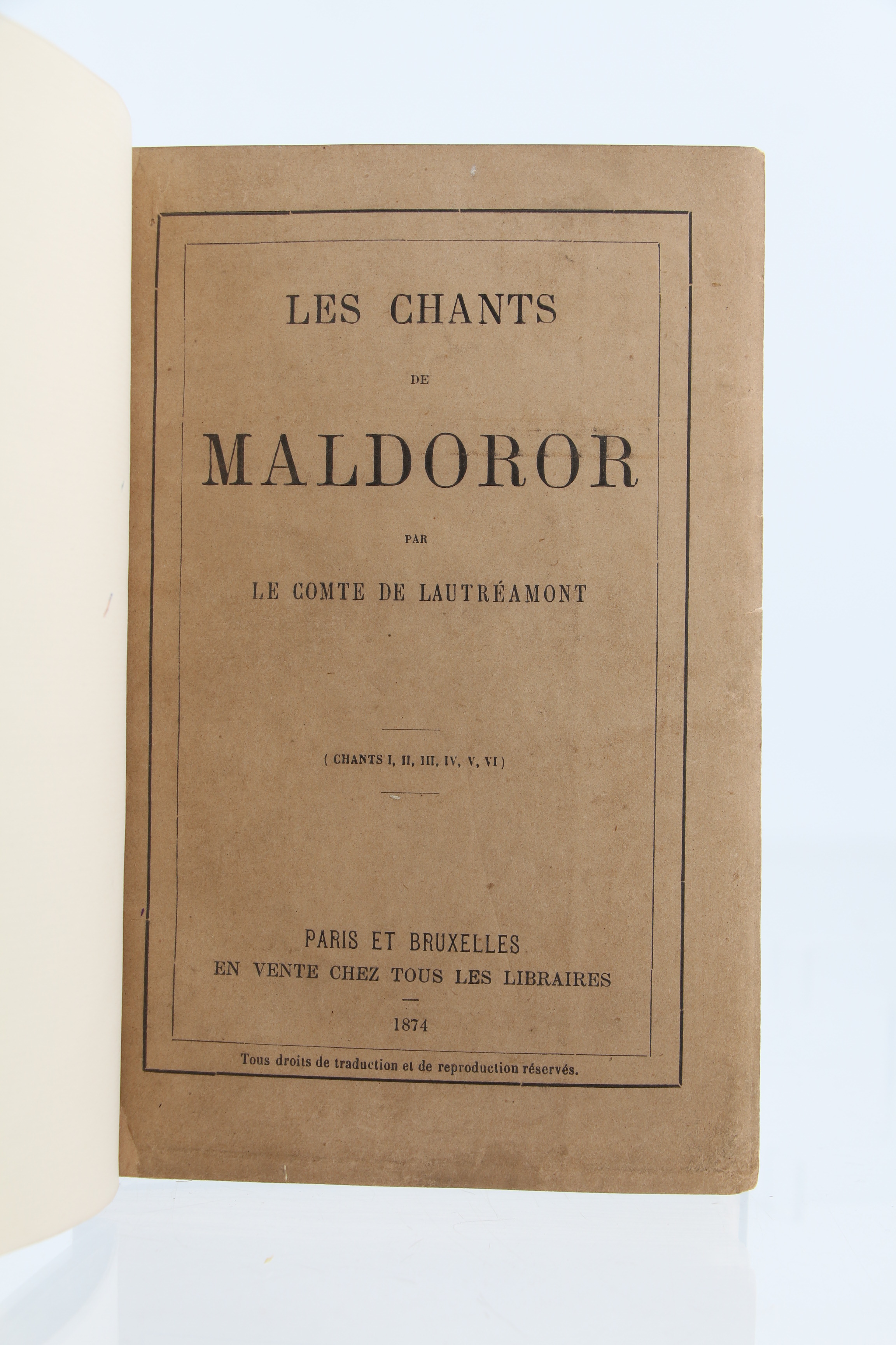 Isidore Ducasse, Comte de LAUTREAMONT • Maldoror • Les Chants de