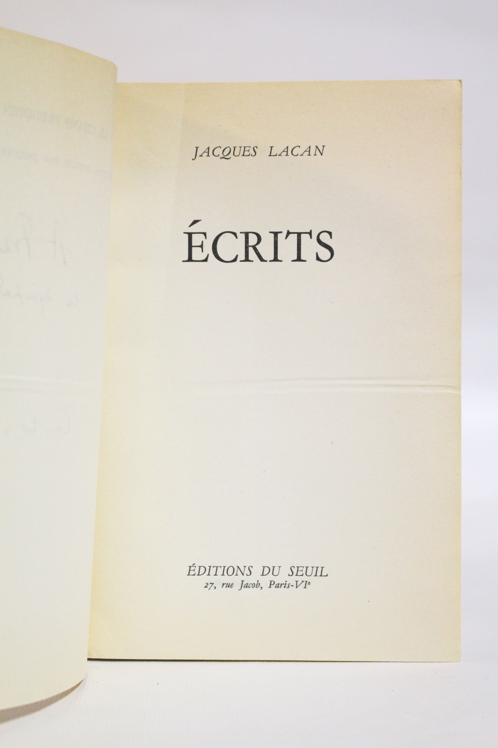 Jacques LACAN • Ecrits • Autograph • 1966 – Edition-Originale.com