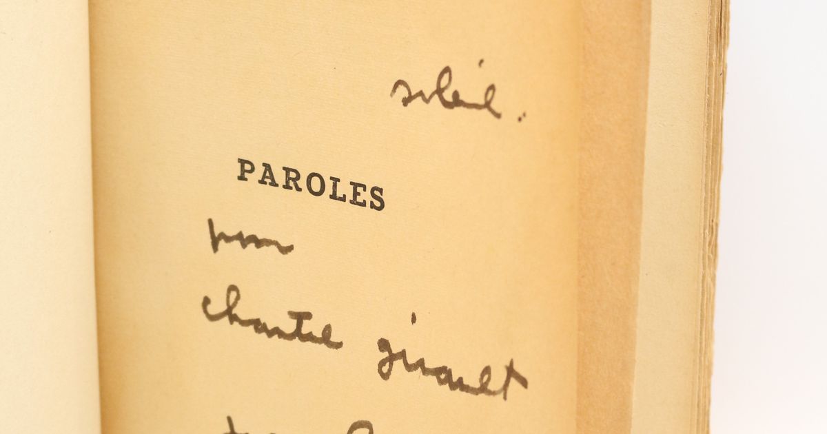 Jacques PREVERT - PAROLES dédicacé signé - Autographes Manuscripta