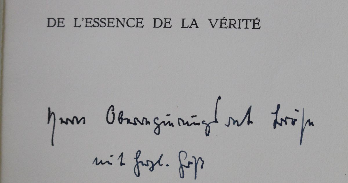 DE L'ESSENCE DE LA VÉRITÉ ハイデッガー Martin HEIDEGGER • De l'essence de la vérité • Autograph • 1948