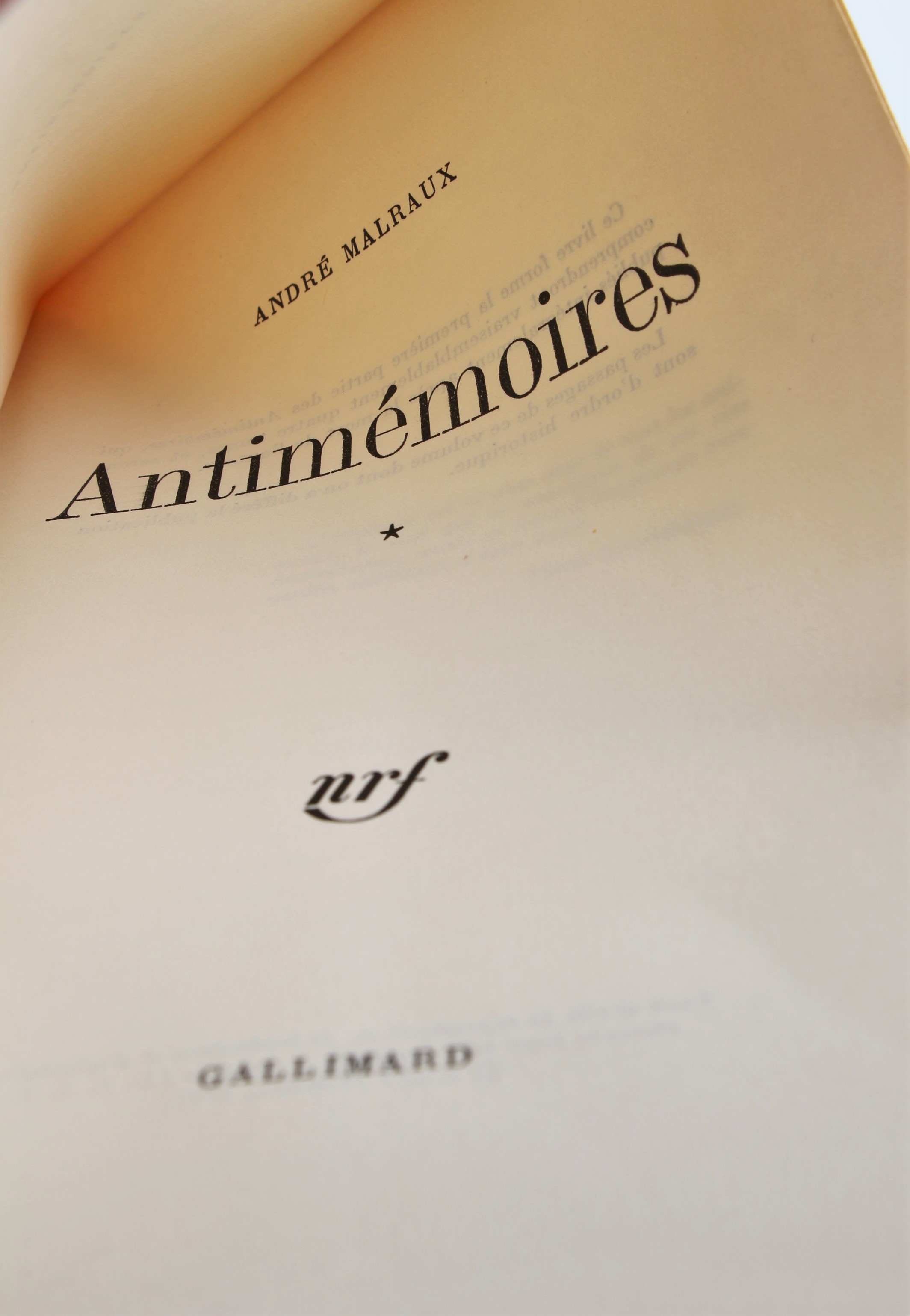 André MALRAUX • Antimémoires • 1967 – Edition-Originale.com