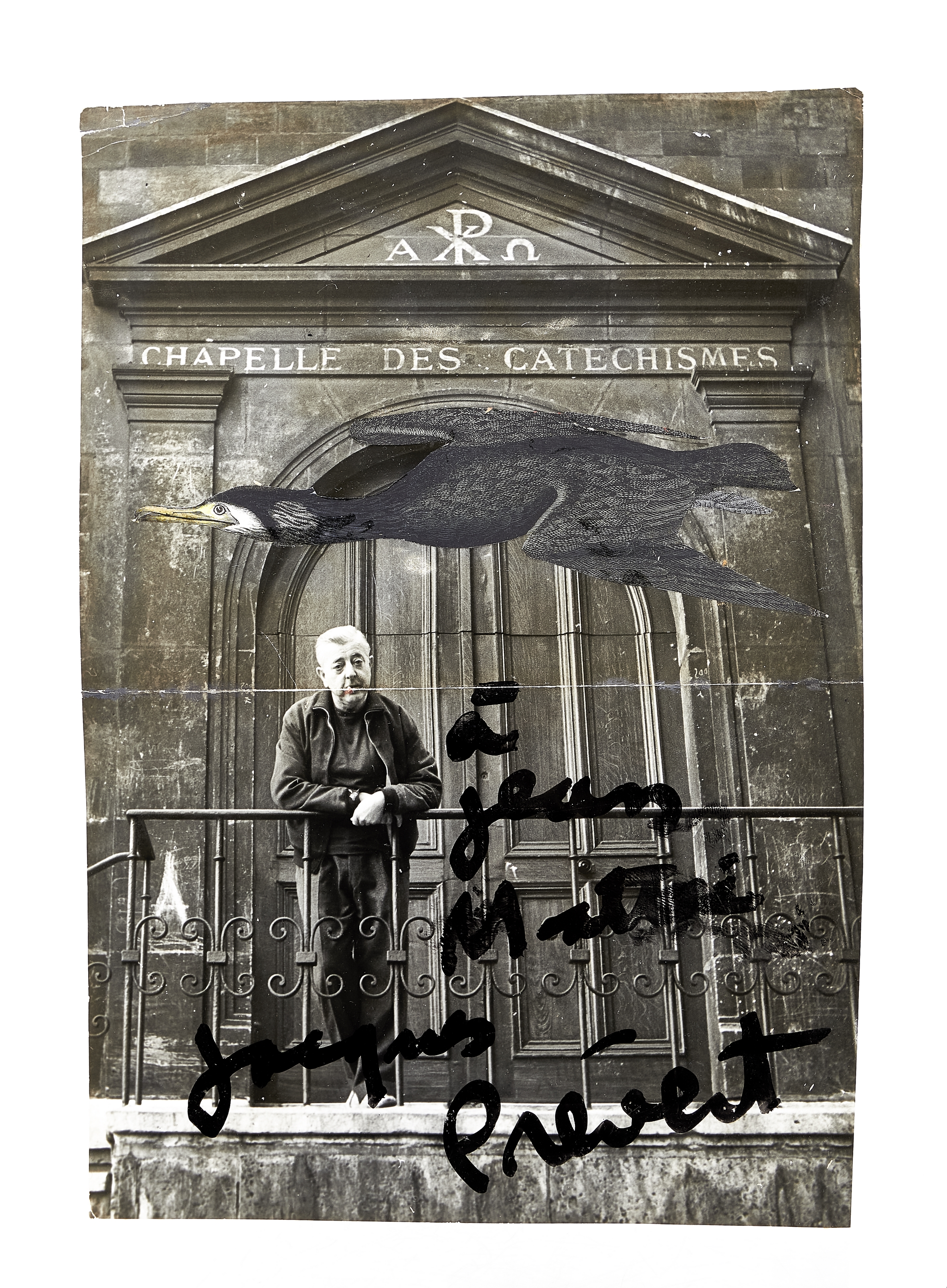 Jacques PRÉVERT • Original collage produced on an original