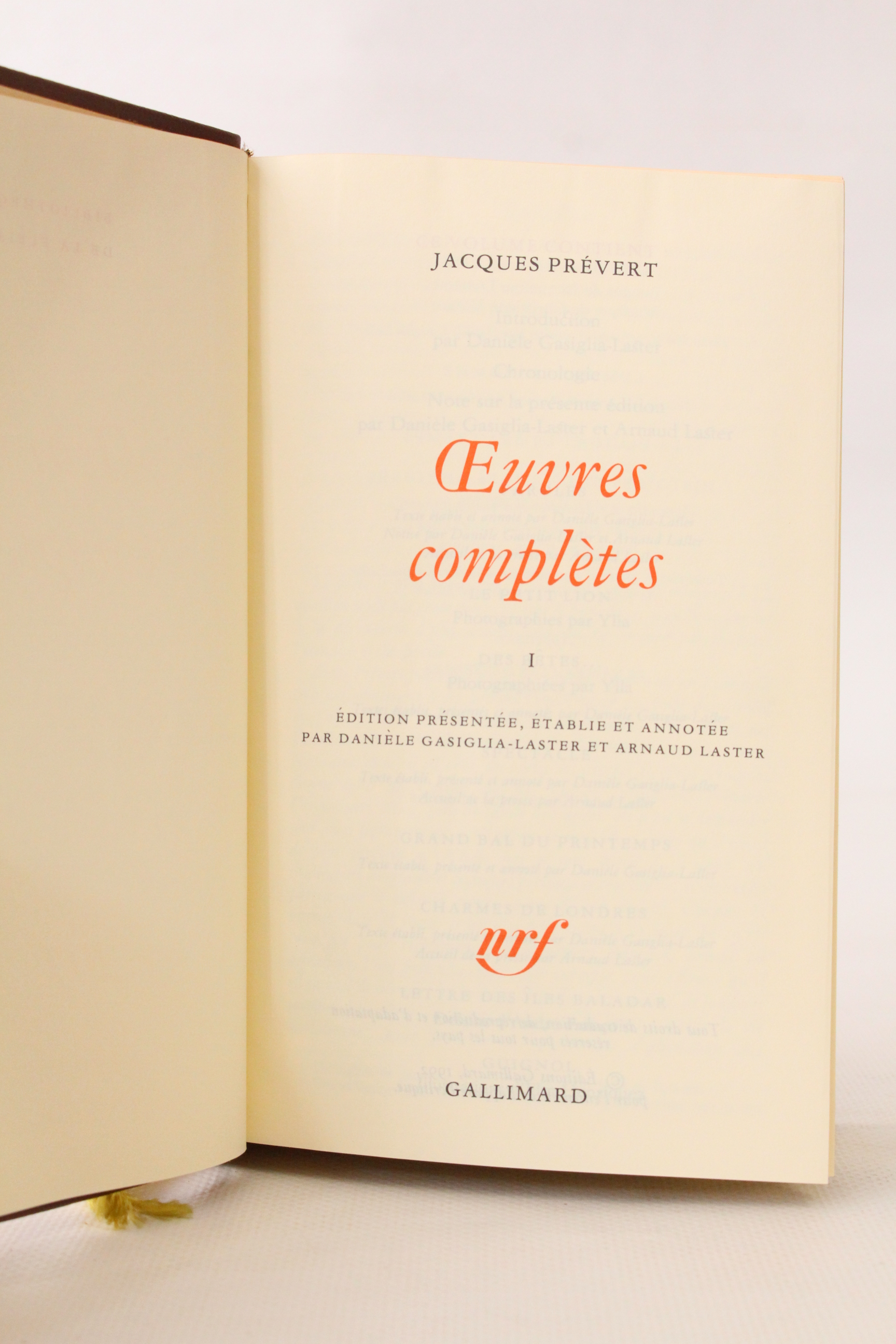 Jacques PRÉVERT • Oeuvres complètes I • 1992 – Edition-Originale