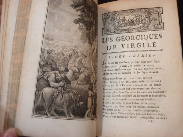Livre Ancien : Les Poésies De Virgile - Édition De 1729, Reliure Pleine Avec Dorures