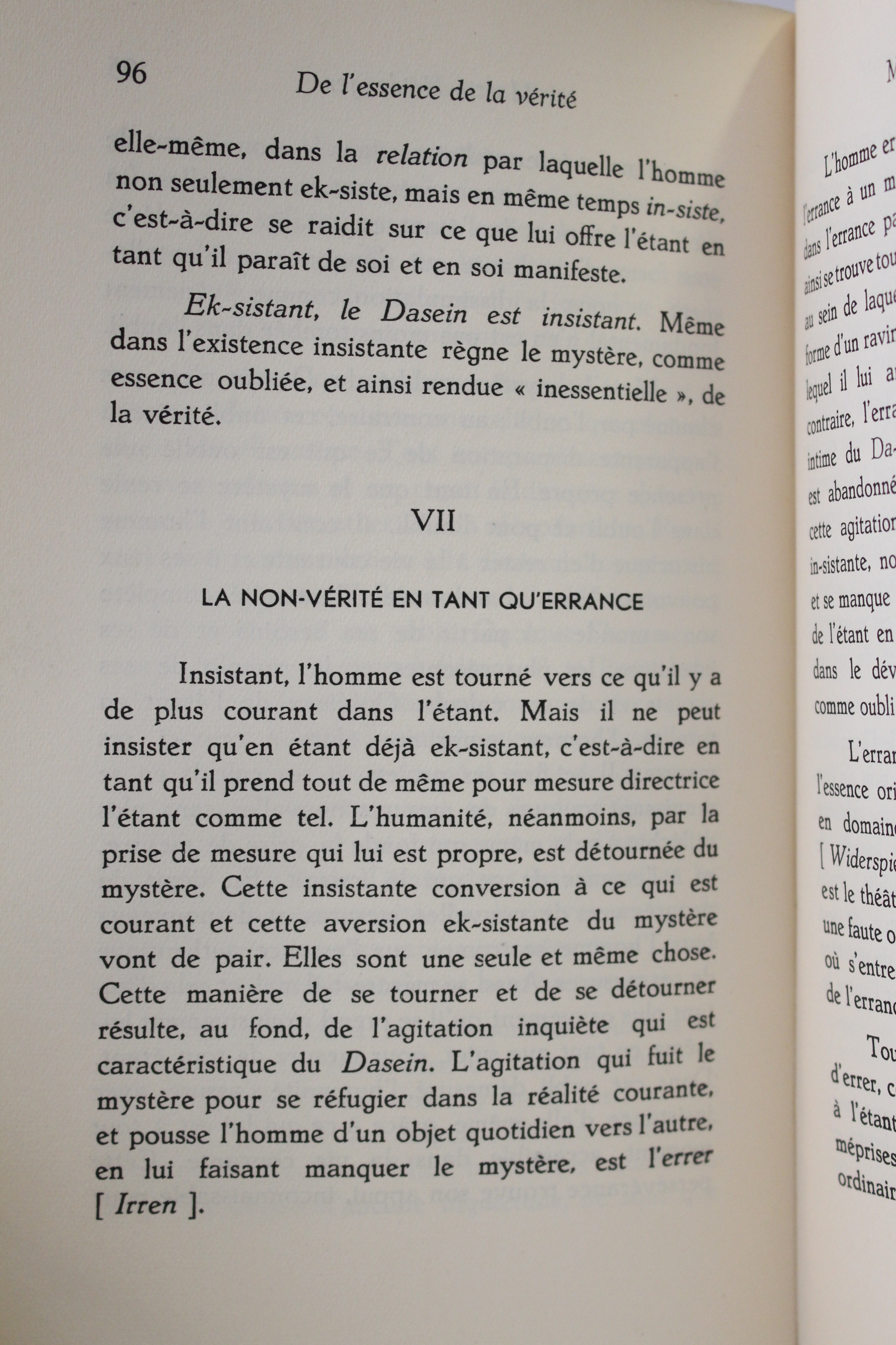 Martin HEIDEGGER • De l'essence de la vérité • Autograph • 1948