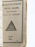 ANONYME : [ALMANACH] Maçonnerie symbolique suivant le régime du G* O* de France [avec] Maçonnerie des H. Grades suivant le régime du G* O* de France - Edition Originale - Edition-Originale.com