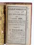 ANONYME : Calendrier utile aux gens d'affaires pour l'année 1829 [Almanach] - First edition - Edition-Originale.com