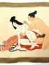 ANONYME : Emakimono shunga, 12 peintures sur soie : Histoire de la jeune fille céleste et de sa robe de plume - Signiert, Erste Ausgabe - Edition-Originale.com