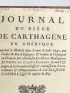 ANONYME : Journal du siège de Carthagène en Amérique - Erste Ausgabe - Edition-Originale.com