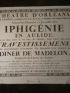 Théâtre d'Orléans. Iphigénie en Aulide, suivi des Travestissemens et du Dîner de Madelon - Erste Ausgabe - Edition-Originale.com
