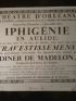 Théâtre d'Orléans. Iphigénie en Aulide, suivi des Travestissemens et du Dîner de Madelon - First edition - Edition-Originale.com