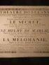Théâtre d'Orléans. Le Secret, suivi d'Une heure de mariage, et terminé par La Mélomanie - First edition - Edition-Originale.com