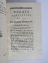 ARGENSON d' : Les loisirs d'un ministre, ou essais dans le goût de ceux de Montagne, composés en 1736 - First edition - Edition-Originale.com