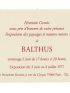 BALTHUS : Carton d'invitation à l'exposition Balthus à la Galerie Henriette Gomès - Edition Originale - Edition-Originale.com