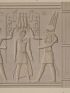 DESCRIPTION DE L'EGYPTE.  Ile de Philae. Sculptures des deux pylônes, Bas-relief du temple de l'ouest, Bas-reliefs du grand temple, Inscriptions hiéroglyphiques. (ANTIQUITES, volume I, planche 12) - Erste Ausgabe - Edition-Originale.com