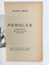 BARON : Paroles (1923-1927) - Libro autografato, Prima edizione - Edition-Originale.com
