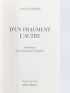 BAUDRILLARD : D'un fragment l'autre - Entretiens avec François L'Yvonnet - Libro autografato, Prima edizione - Edition-Originale.com