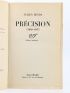 BENDA : Précision (1930-1937) - Prima edizione - Edition-Originale.com