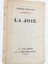 BERNANOS : La joie - Signiert, Erste Ausgabe - Edition-Originale.com