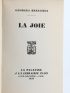 BERNANOS : La joie - Signiert, Erste Ausgabe - Edition-Originale.com