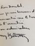 BERNSTEIN : Le messager - Autographe, Edition Originale - Edition-Originale.com