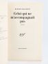 BLANCHOT : Celui qui ne m'accompagnait pas - First edition - Edition-Originale.com
