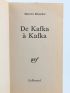 BLANCHOT : De Kafka à Kafka - Signiert, Erste Ausgabe - Edition-Originale.com