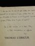 BLANCHOT : Thomas l'obscur - Autographe, Edition Originale - Edition-Originale.com