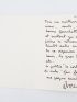 BOUDARD : Carte de voeux adressée à son grand ami le journaliste bruxellois, également grand ami et biographe de Georges Brassens, André Tillieu - Autographe, Edition Originale - Edition-Originale.com