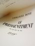 BOVE : Le pressentiment - Autographe, Edition Originale - Edition-Originale.com