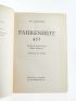 BRADBURY : Fahrenheit 451 - Edition Originale - Edition-Originale.com