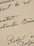 BRANCUSI : Deux lettres autographes signées adressées au Préfet du département de Dolj - Signiert, Erste Ausgabe - Edition-Originale.com