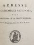 BRISSOT DE WARVILLE : Adresse à l'Assemblée nationale, pour l'abolition de la traite des Noirs - Prima edizione - Edition-Originale.com