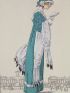Costumes parisiens. Robe et toque de velours de soie vert de mer bordées d'hermine (pl.29, Journal des Dames et des Modes, 1912 n°17) - Edition Originale - Edition-Originale.com